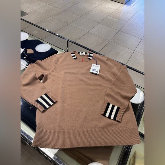 Burberry Icon Stripe Cashmere Sweater Brown M - Picture 3 of 7